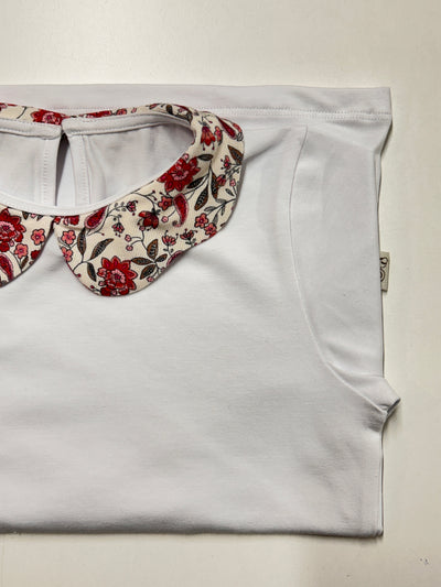 Magliettina CLAUDINE PETALO costine velluto rosso