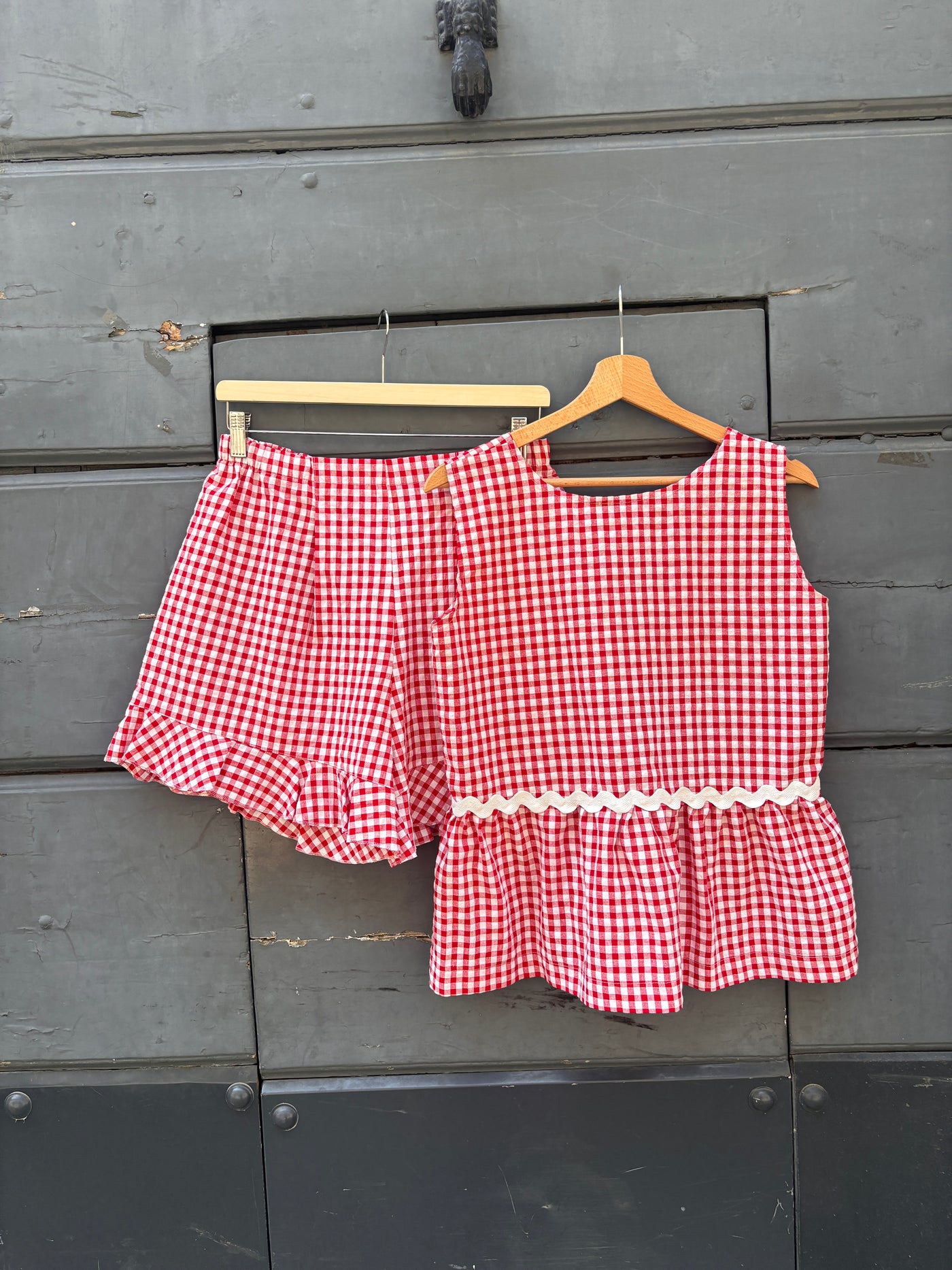 TOP BALZA seersucher rosso