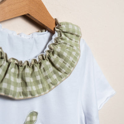 ELISA CONIGLIO t-shirt vichy verde the matcha