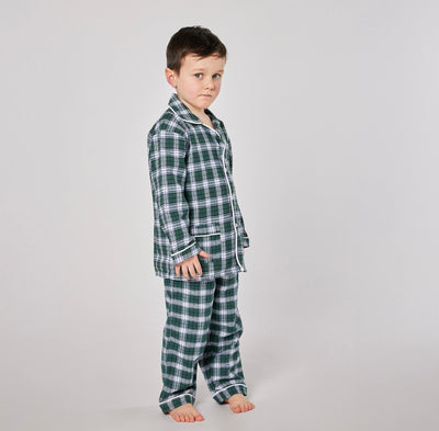 Pigiama JUNIOR flanella tartan verde - Albert
