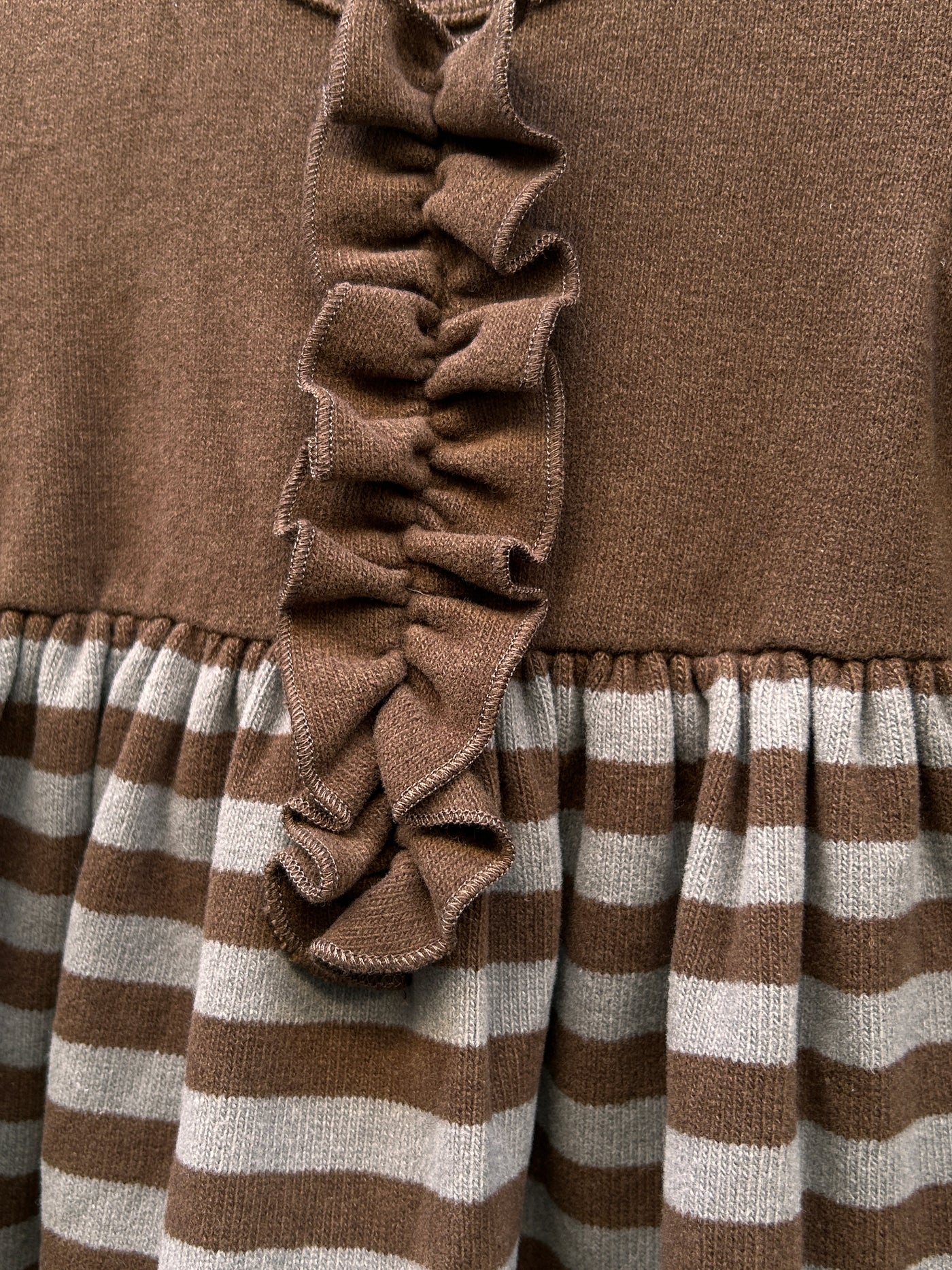 SILVIA Abito caldo cotone righe cioccolato