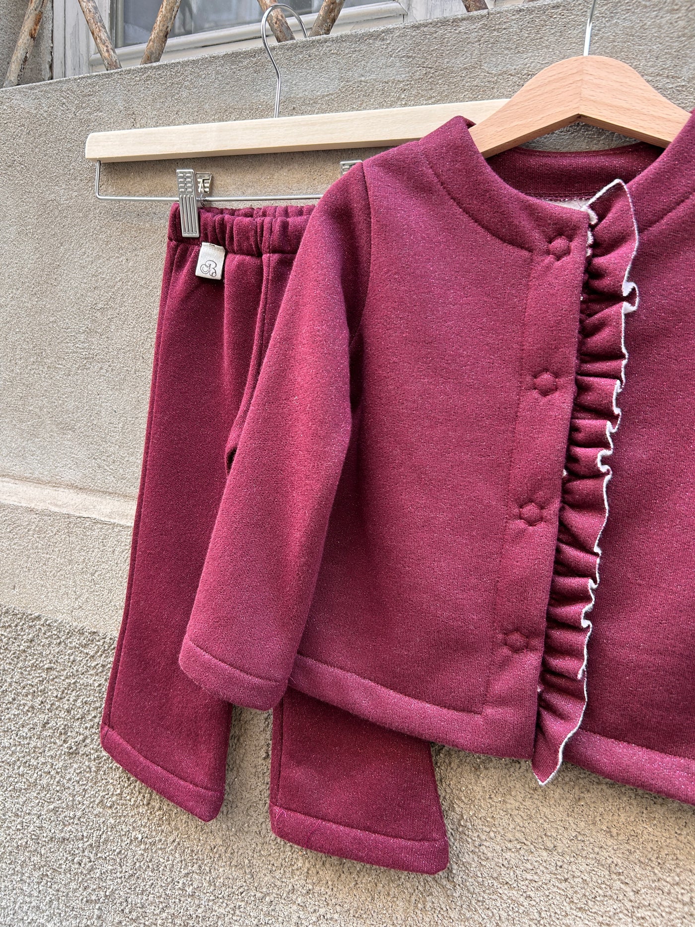 Pantalone ZOE felpa burgundy lurex