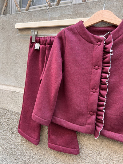 Pantalone ZOE felpa burgundy lurex