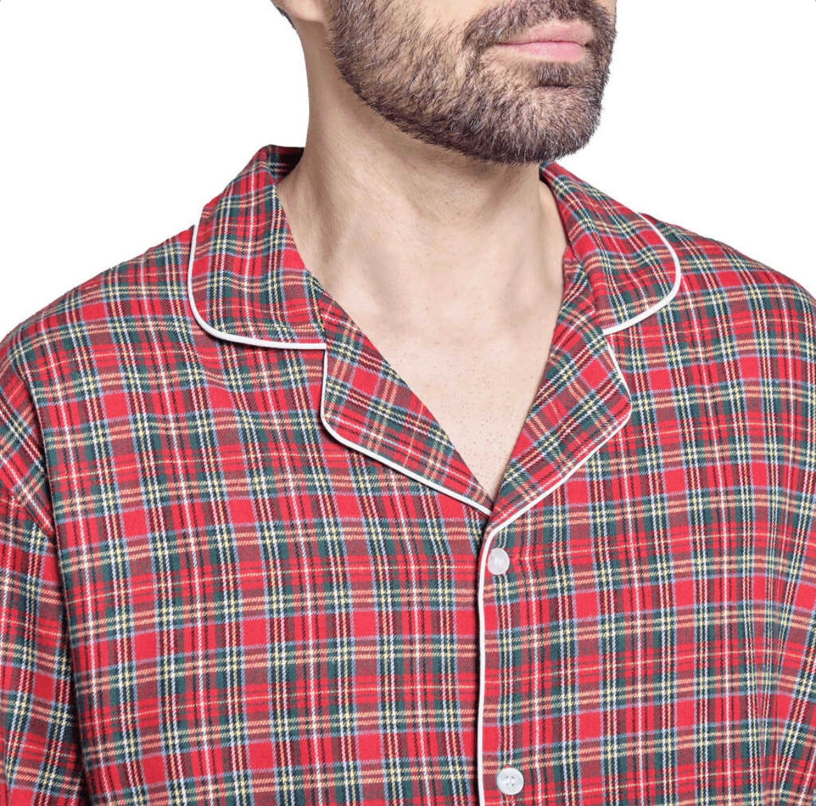 Pigiama UOMO flanella tartan rosso