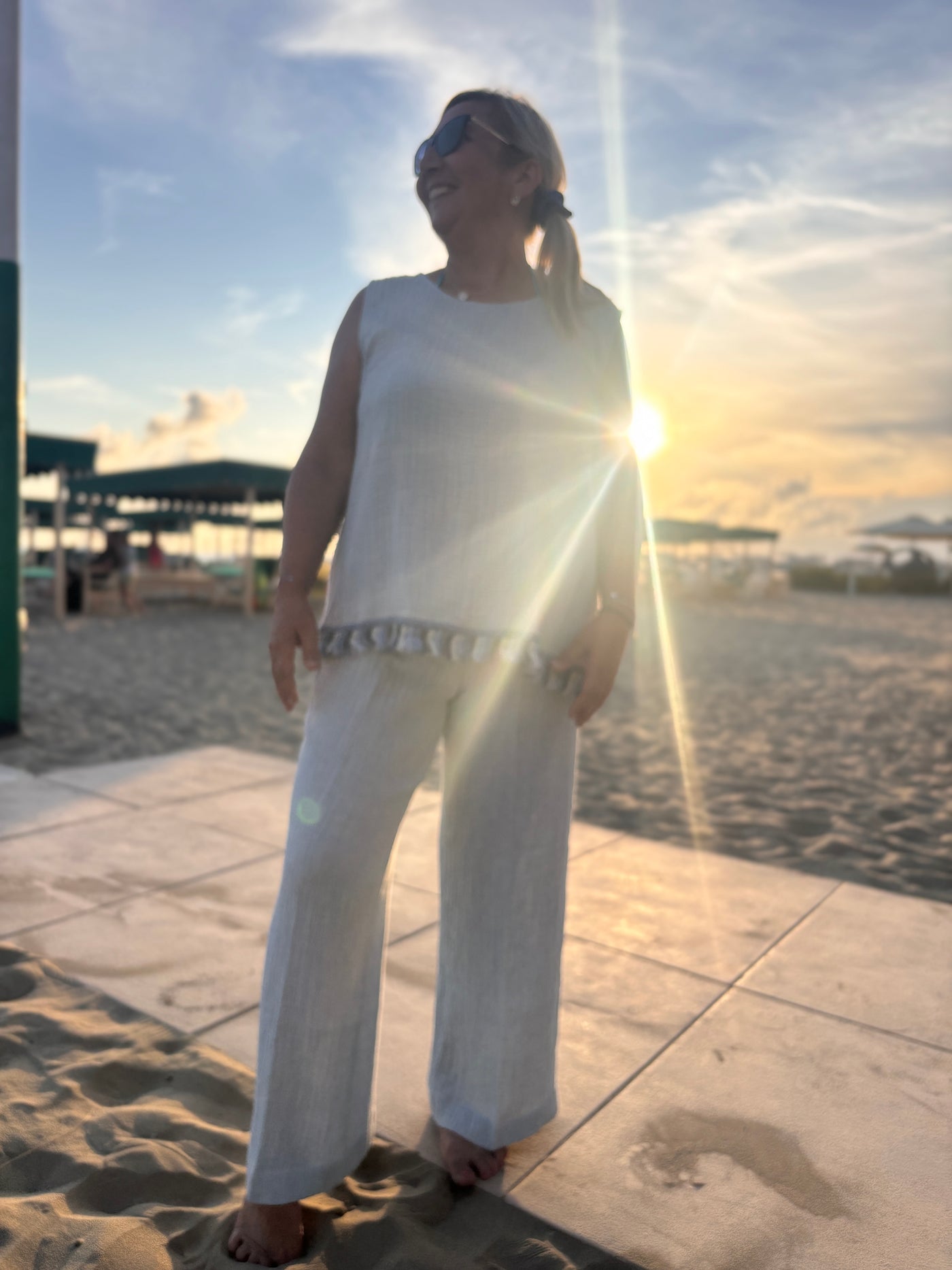 COMPLETO DONNA FRANGE mussola skyway
