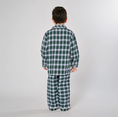 Pigiama JUNIOR flanella tartan verde - Albert