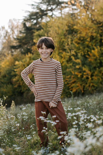 Maglioncino MATTEO a righe BEIGE/NOCCIOLA