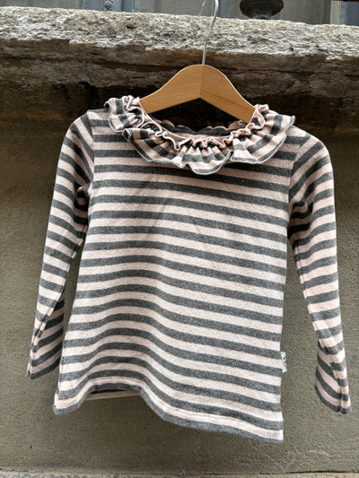 ELOISA righe rosa/grigio caldo cotone