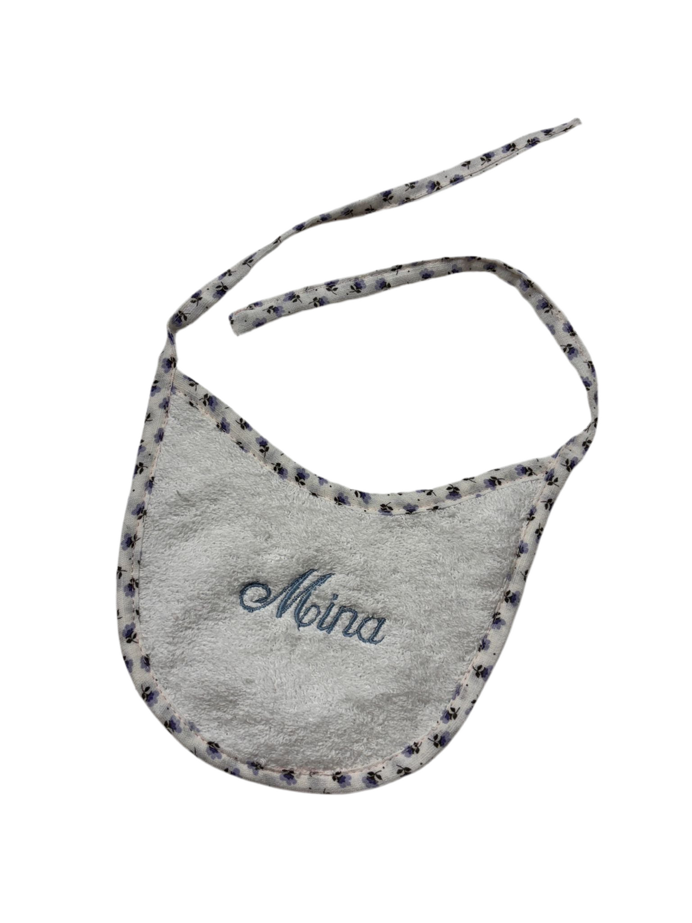 Bavaglino Fiori Blu Personalizzato