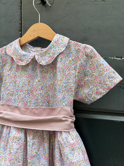 Abito PETALO fiori liberty rosa