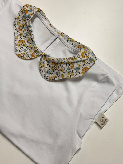 Magliettina CLAUDINE PETALO fiori ocra