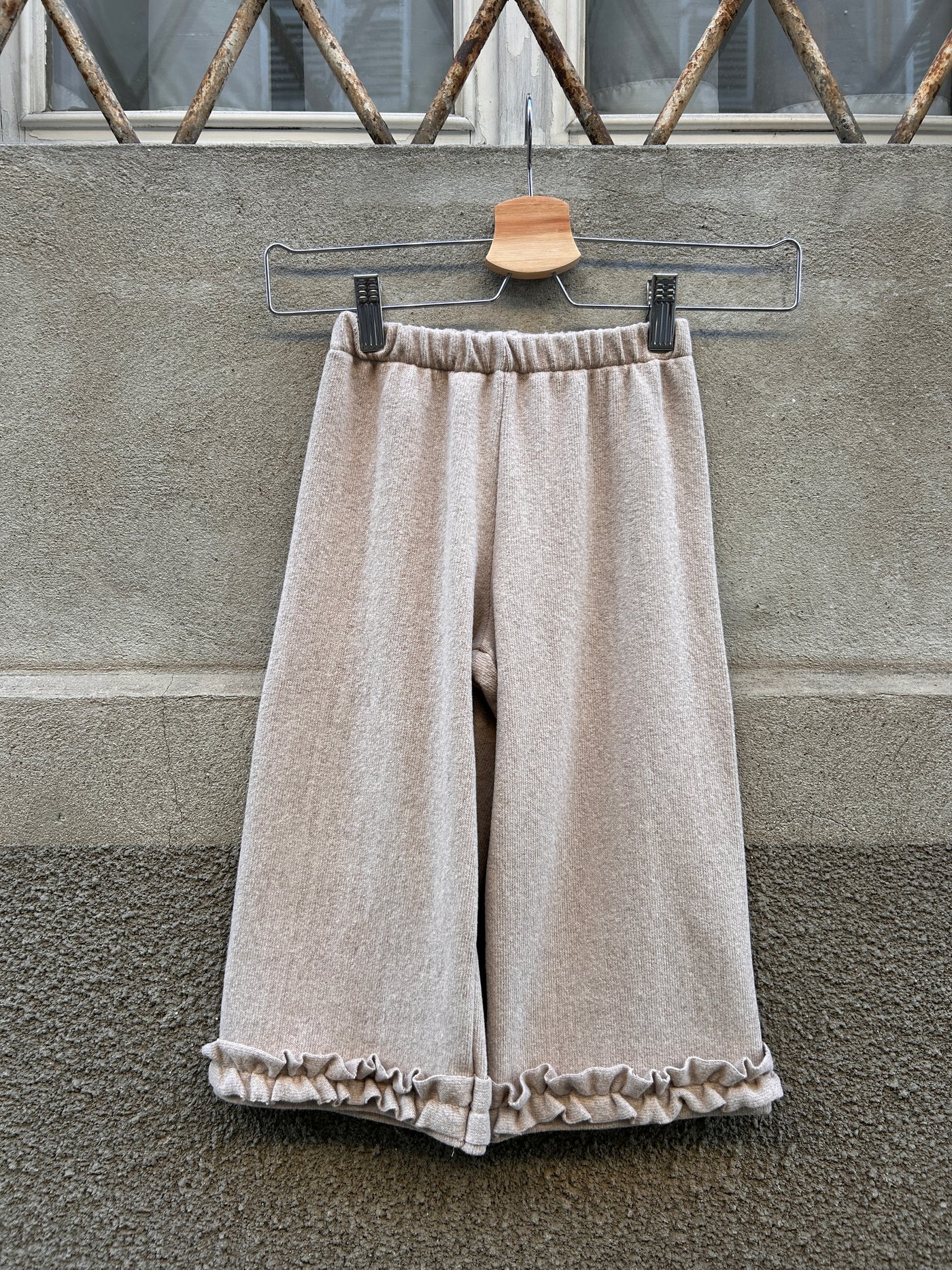 REBECCA Pantalone caldo cotone beige rouge
