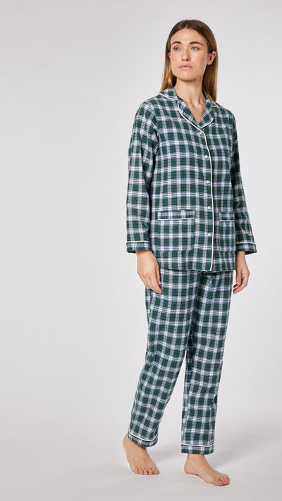 Pigiama DONNA flanella tartan verde
