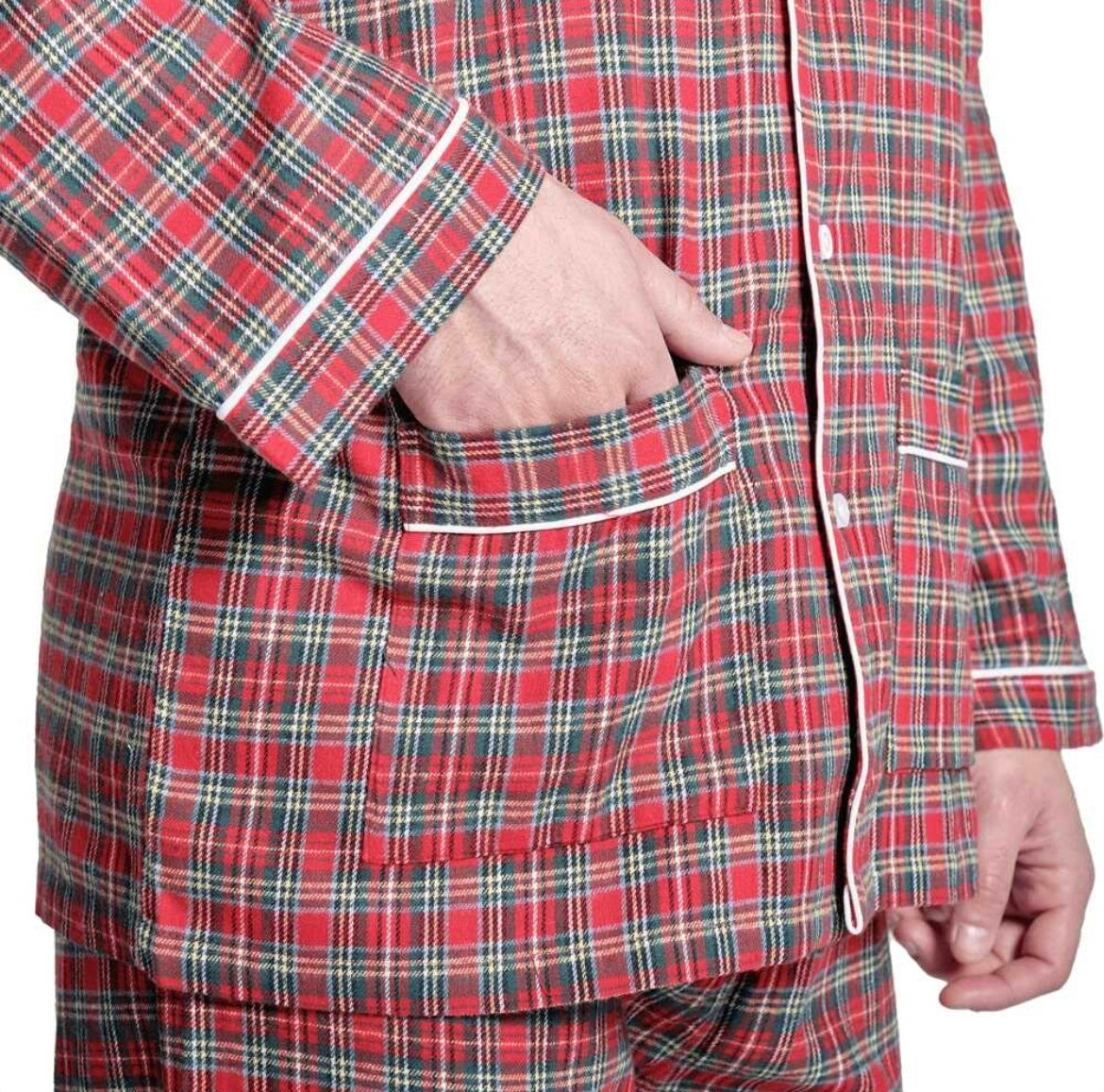 Pigiama UOMO flanella tartan rosso