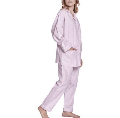 Pigiama DONNA flanella bianco e rosa