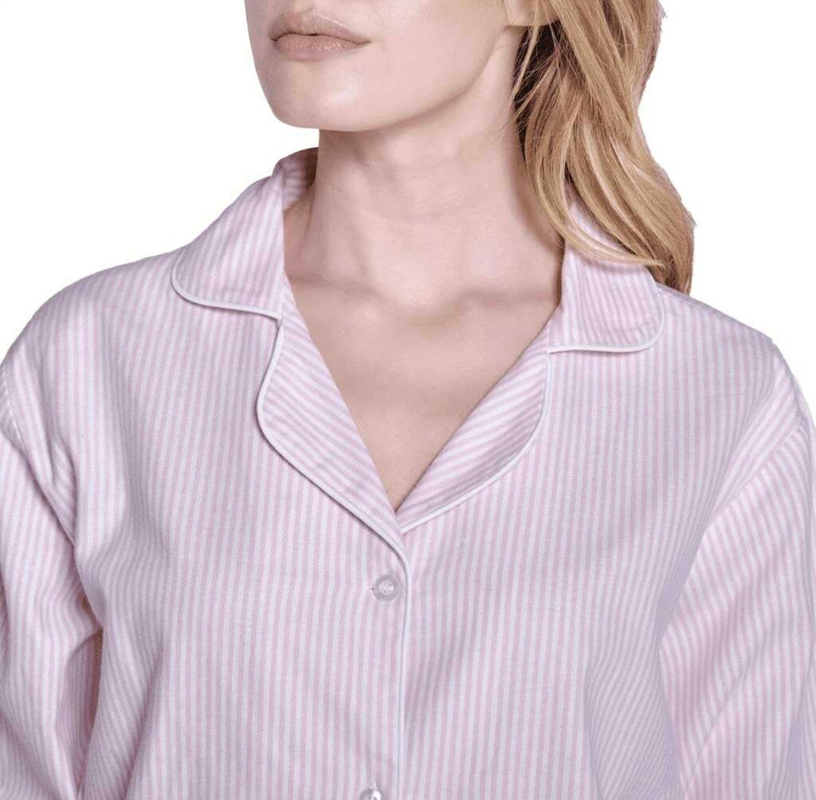 Pigiama DONNA flanella bianco e rosa