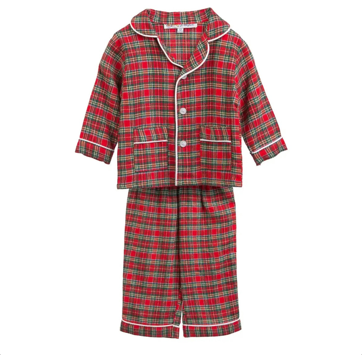 Pigiama BABY flanella tartan rosso - Richard