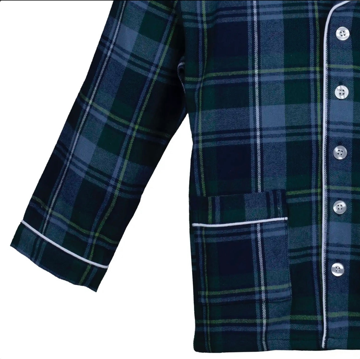 Pigiama JUNIOR flanella quadri verde e blu - Giric