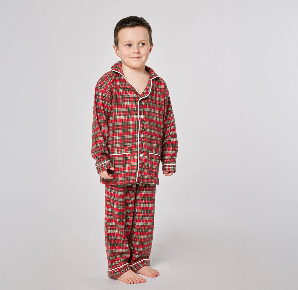 Pigiama JUNIOR flanella tartan rosso