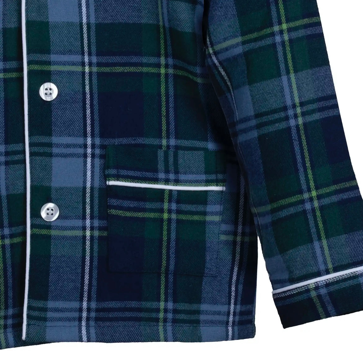 Pigiama BABY flanella quadri verde e blu - Giric