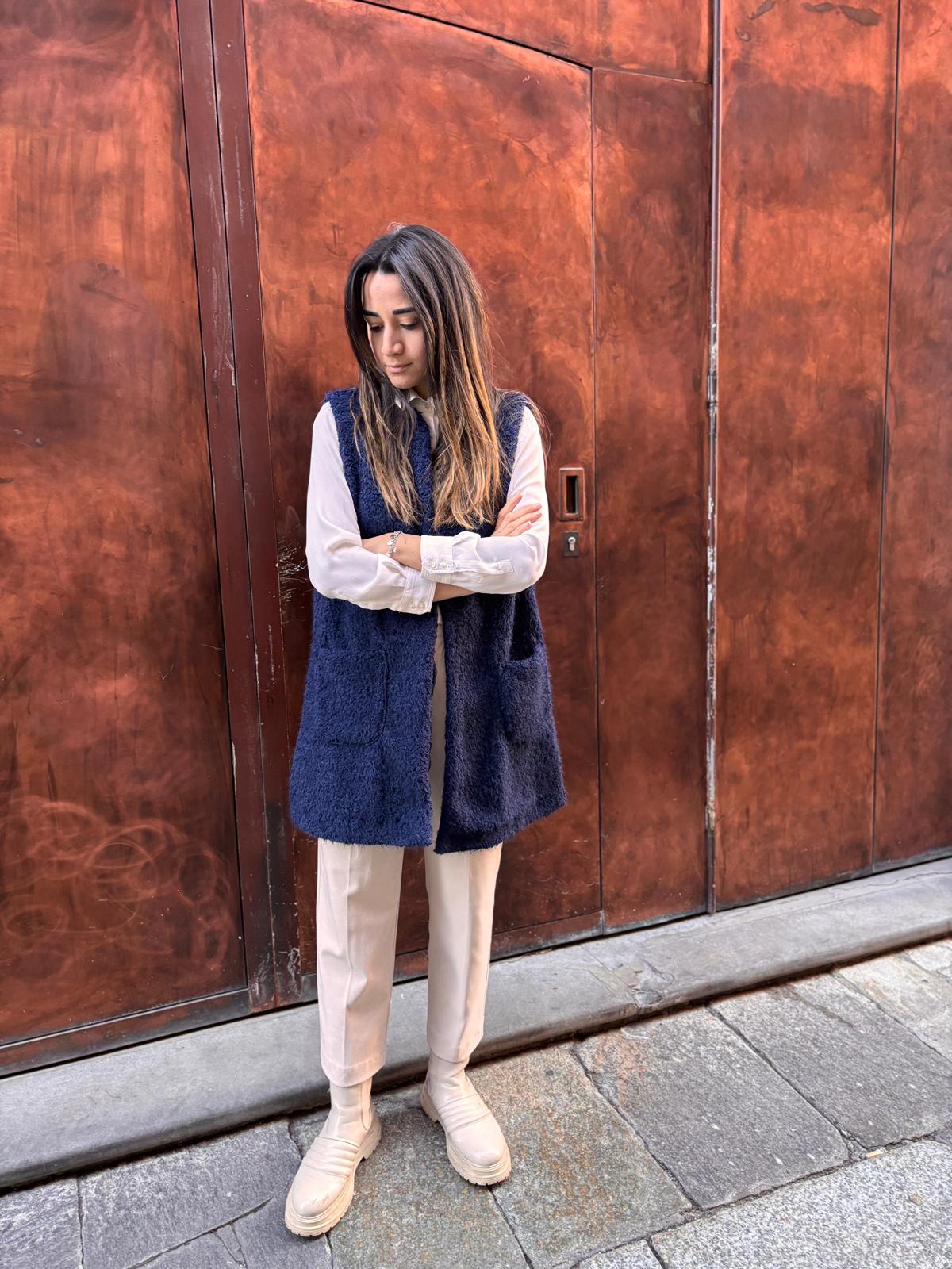 Gilet Peloso Miranda BLU