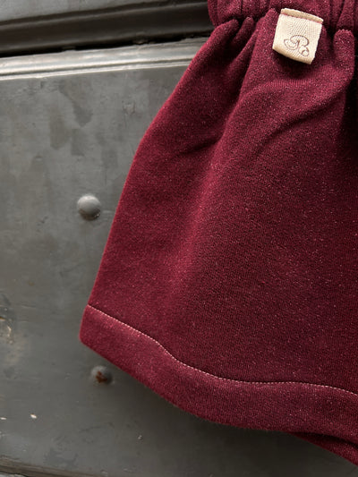 ISOTTA Pantagonna bordeaux felpa calda Lurex