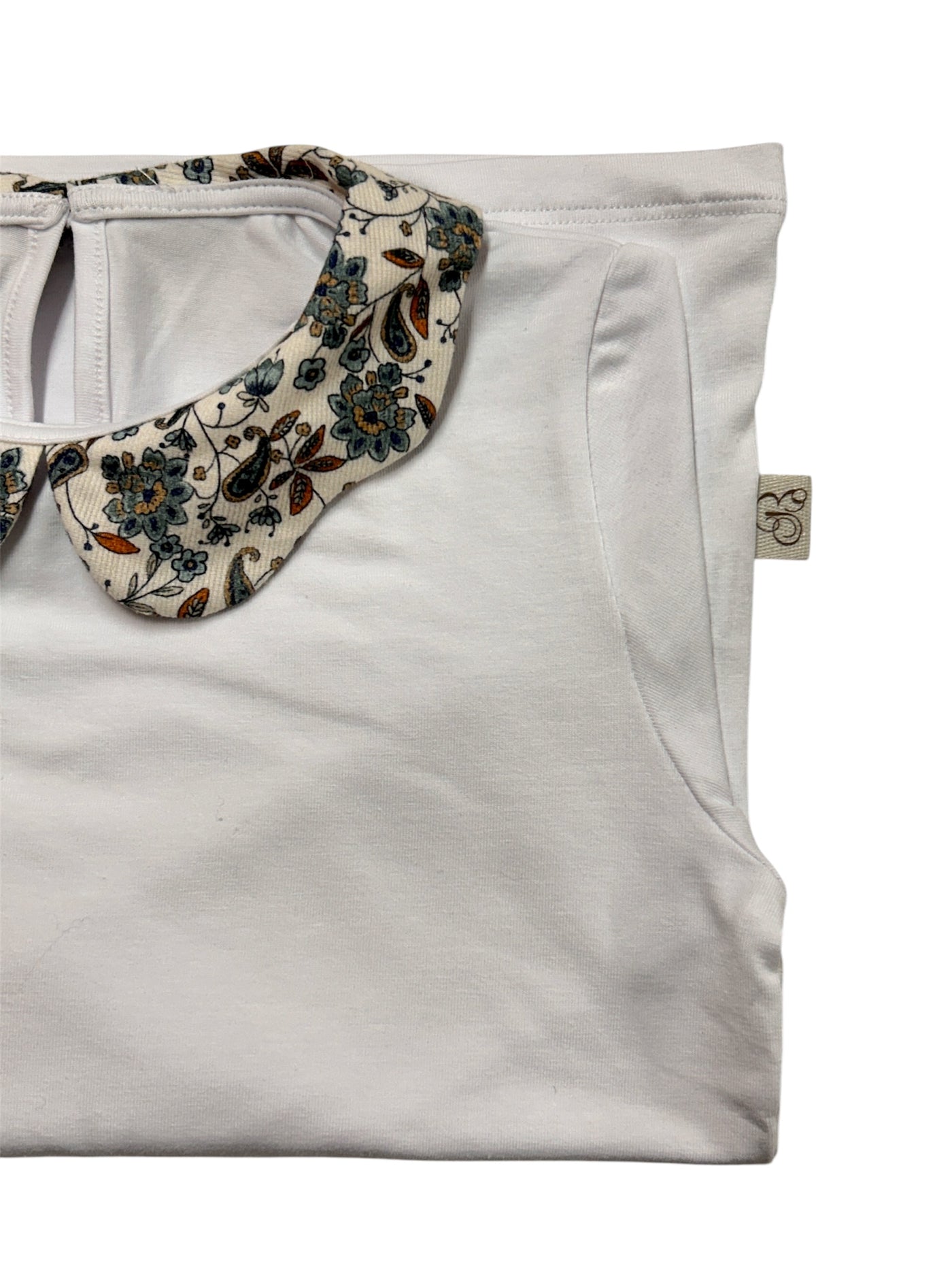 Magliettina CLAUDINE PETALO costine velluto blu