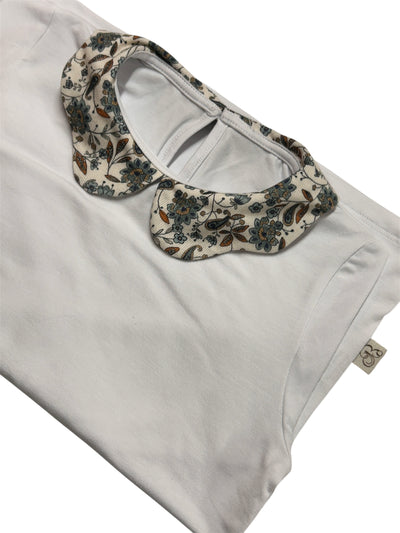 Magliettina CLAUDINE PETALO costine velluto blu