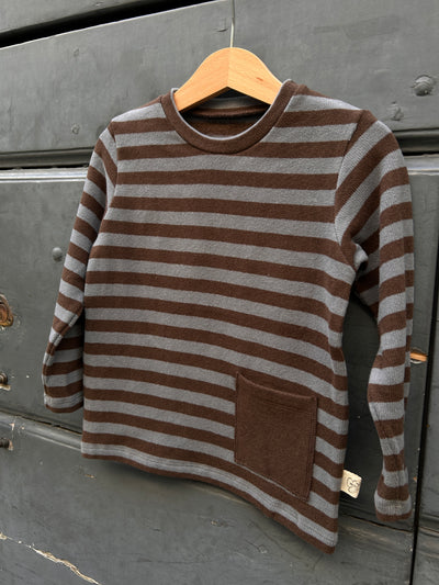 Maglioncino MATTEO a righe CIOCCOLATO/CARTA ZUCCHERO