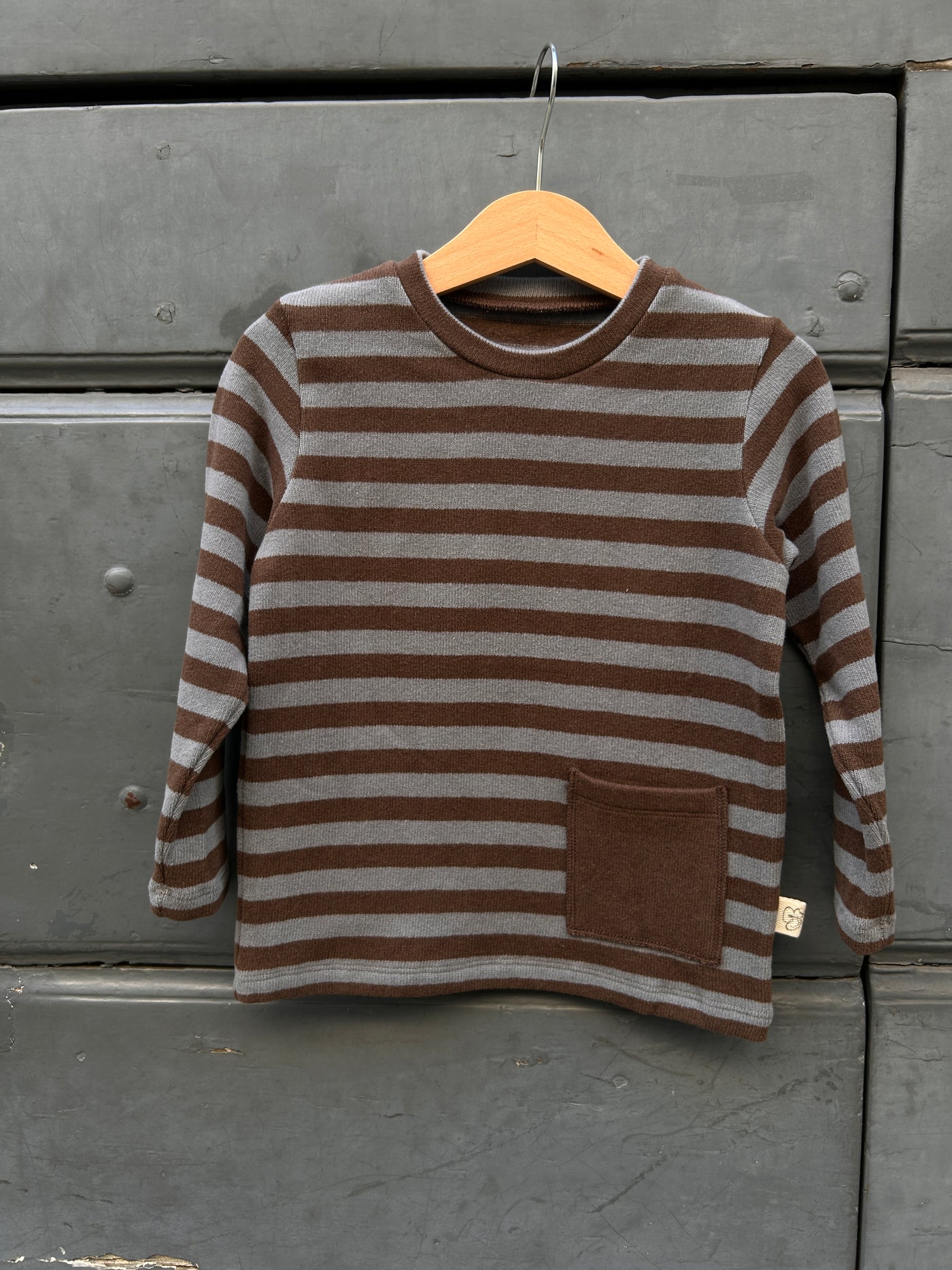 Maglioncino MATTEO a righe CIOCCOLATO/CARTA ZUCCHERO