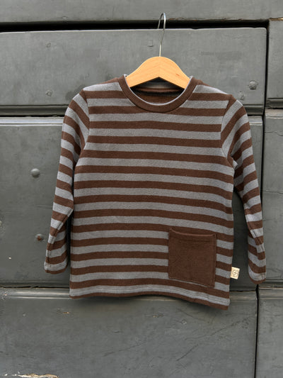 Maglioncino MATTEO a righe CIOCCOLATO/CARTA ZUCCHERO