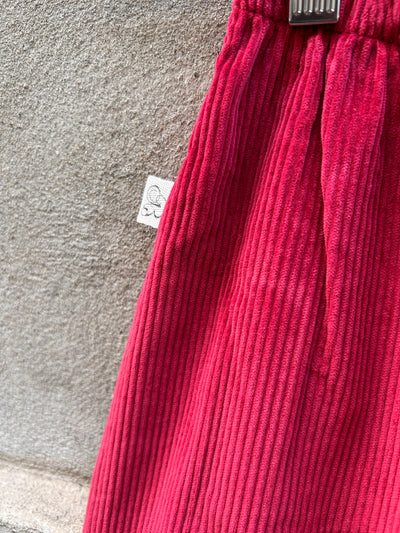 Baggy BERLINO rosso scuro microriga velluto