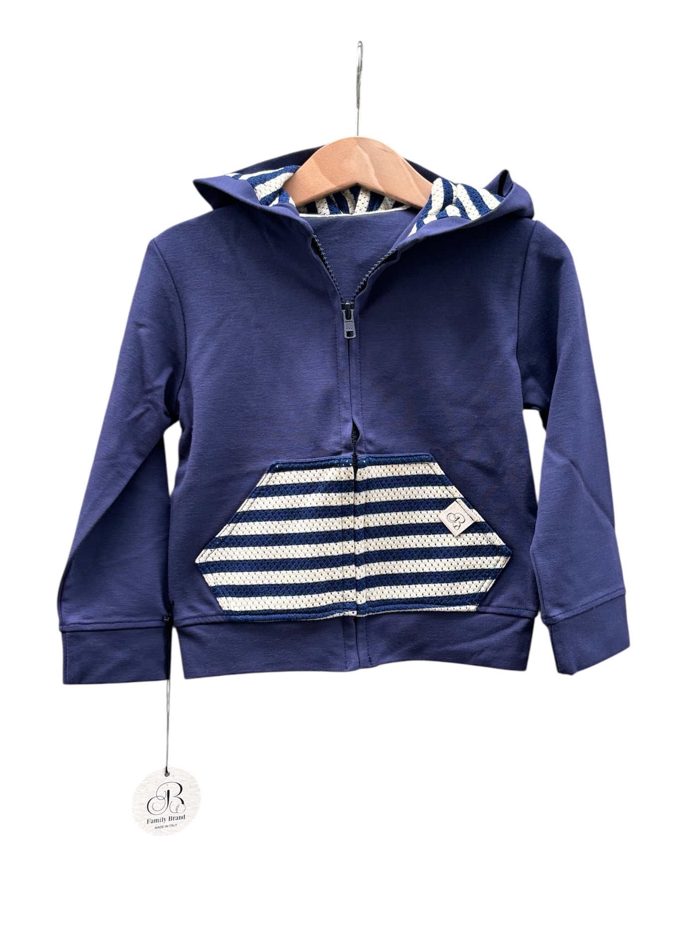 Giacca ROMOLO blu primaverile con tasca a righe
