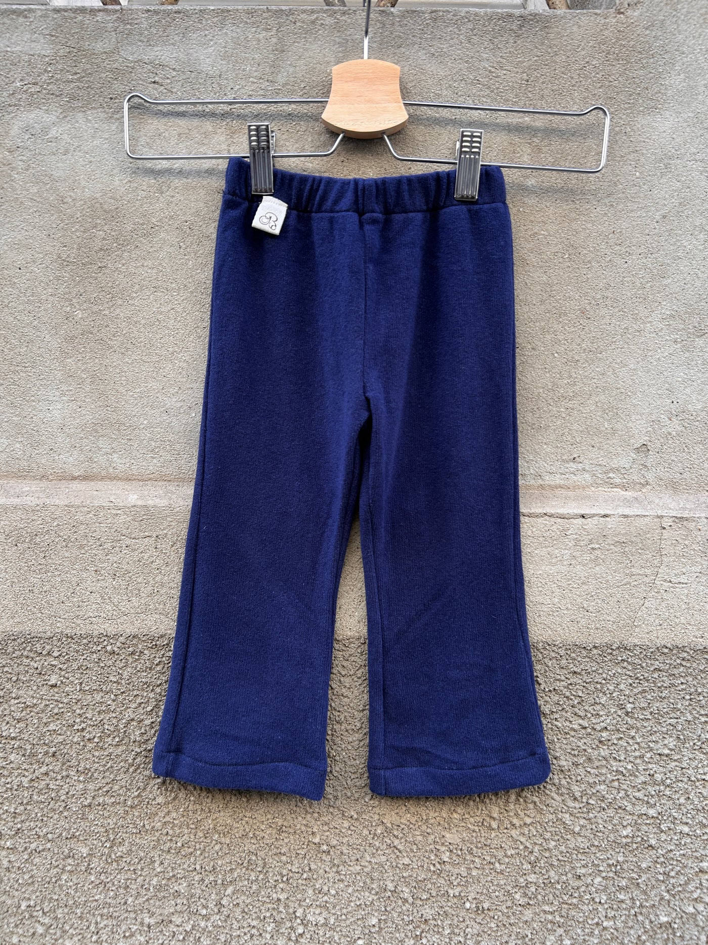 Pantalone ZOE zampetta in caldo cotone blu