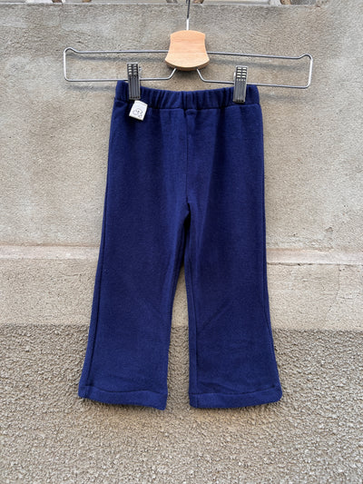 Pantalone ZOE zampetta in caldo cotone blu