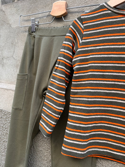 Maglioncino MATTEO a righe Verdone Arancio