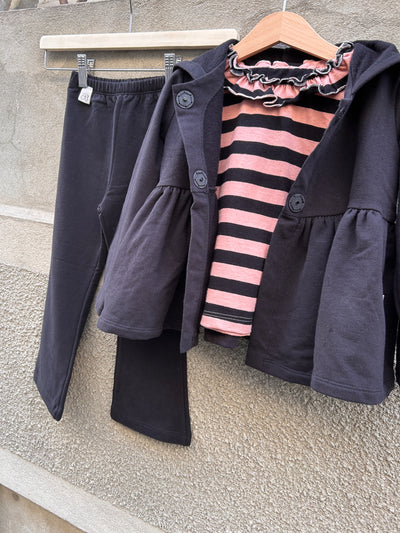 ELOISA righe rosa/nero cotone