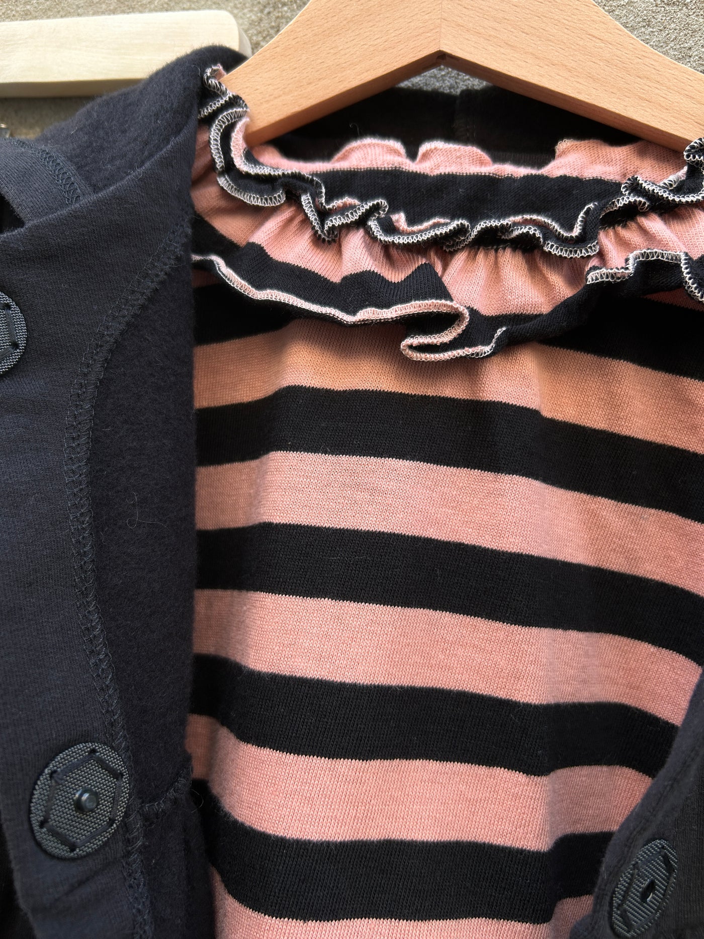 ELOISA righe rosa/nero cotone