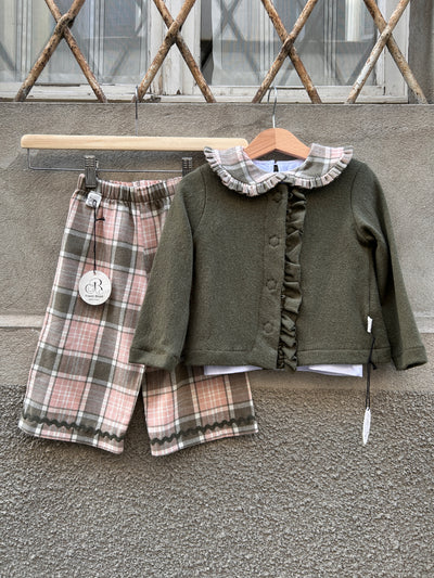 Maglietta CLAUDINE tartan oliva