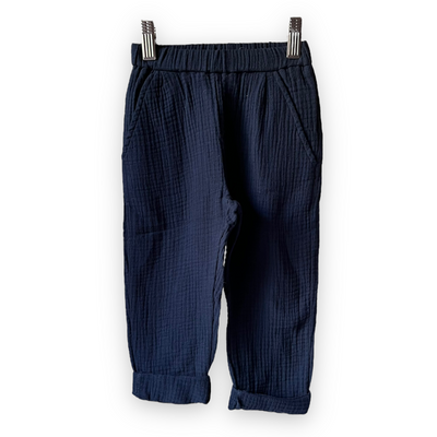 GLASGOW Pantalone mussola blu