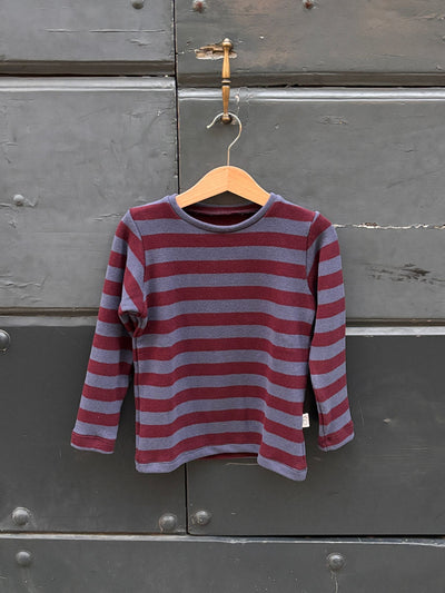Maglioncino MATTEO a righe JEANS/BORDEAUX