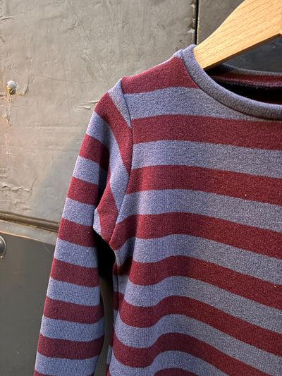 Maglioncino MATTEO a righe JEANS/BORDEAUX