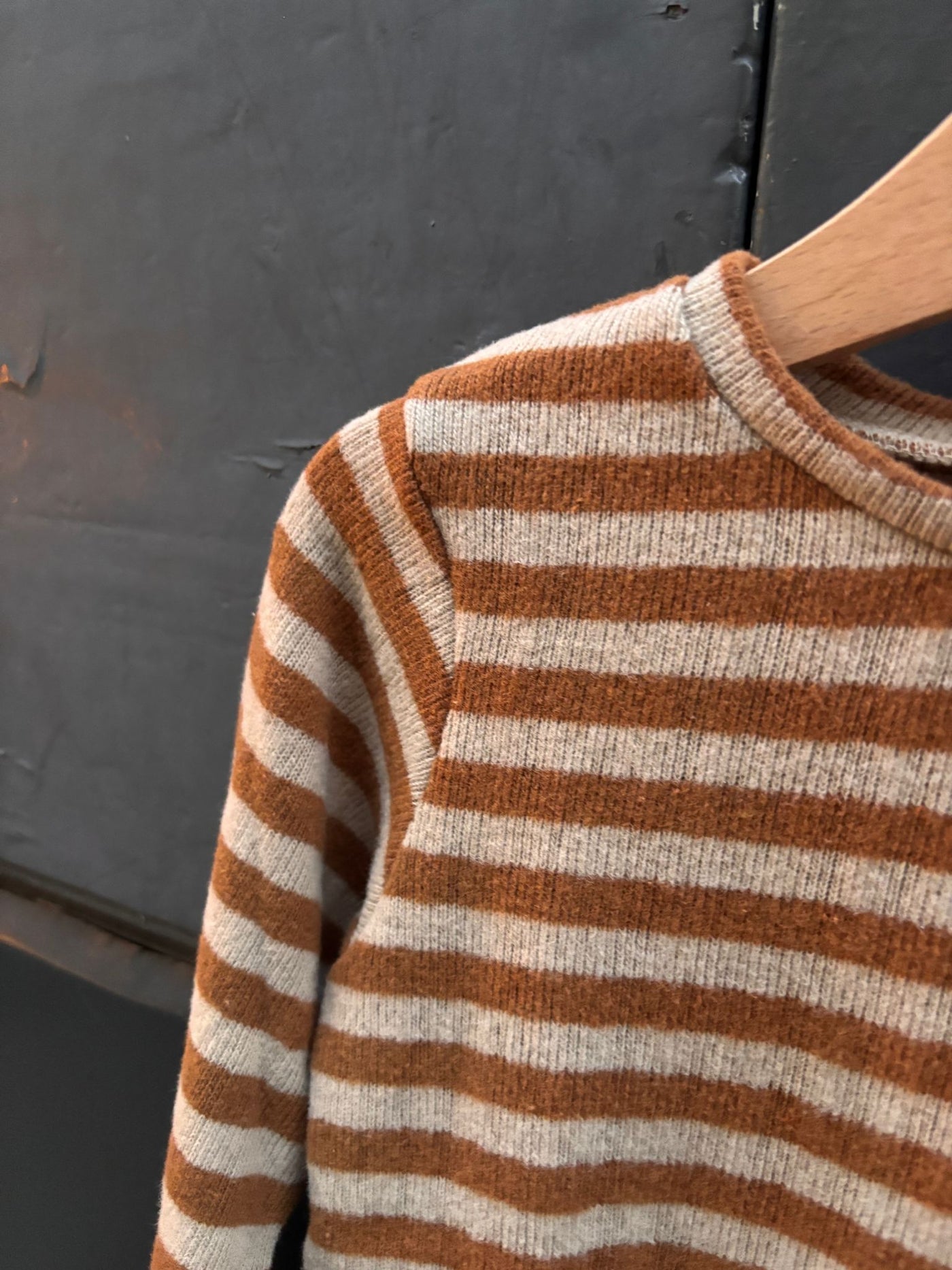 Maglioncino MATTEO a righe BEIGE/NOCCIOLA