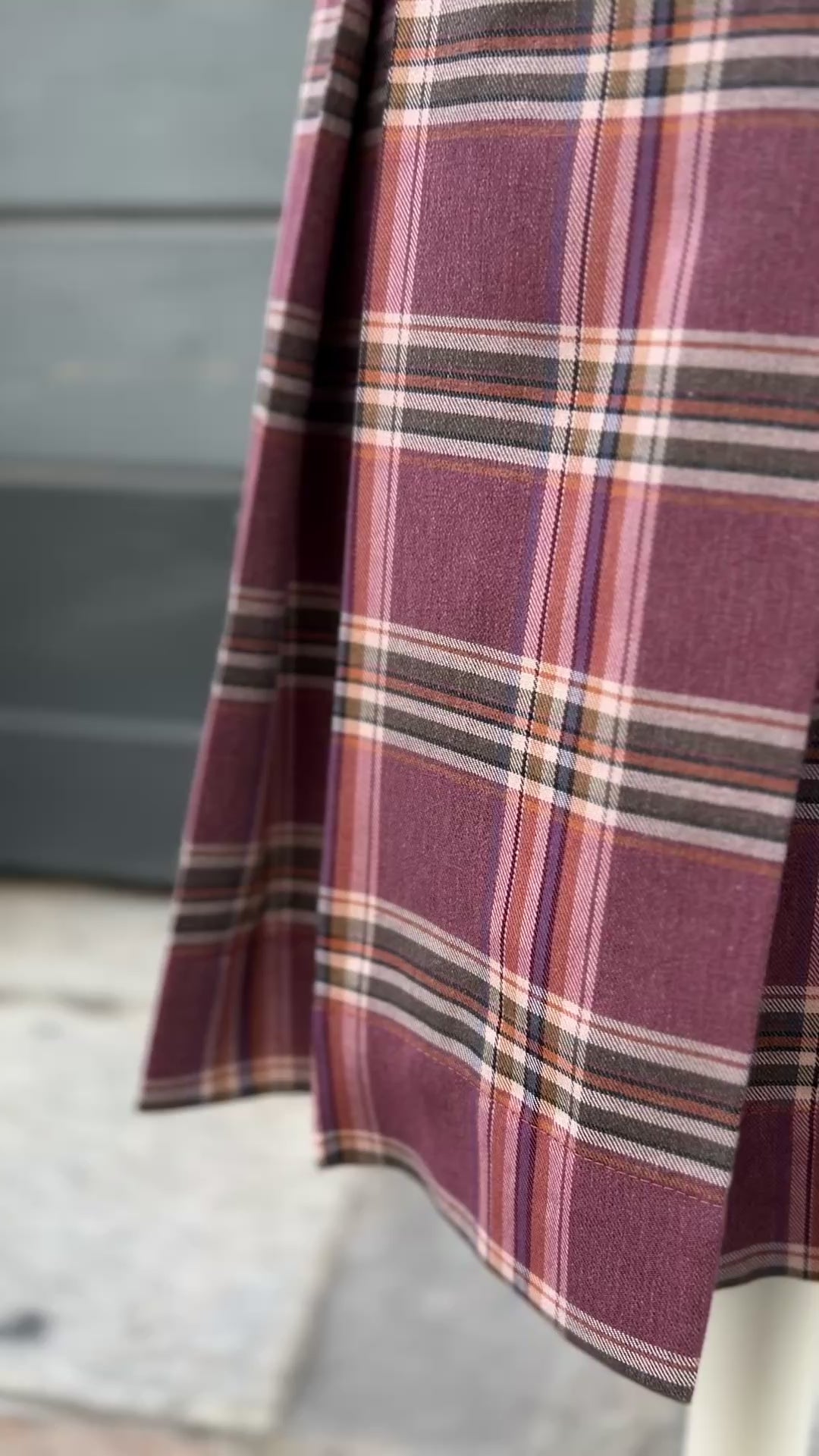 Gonna PIEGHE tartan PRUGNA