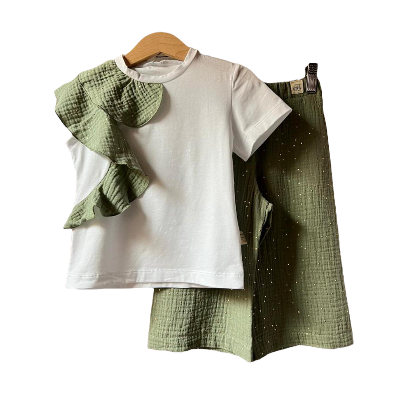 Completo t-shirt PETALO menta pepita