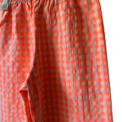 REBECCA Pantalone seersucker fluo arancio