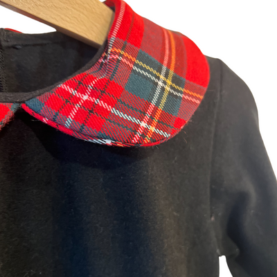 MATILDE Abito nero tartan rosso